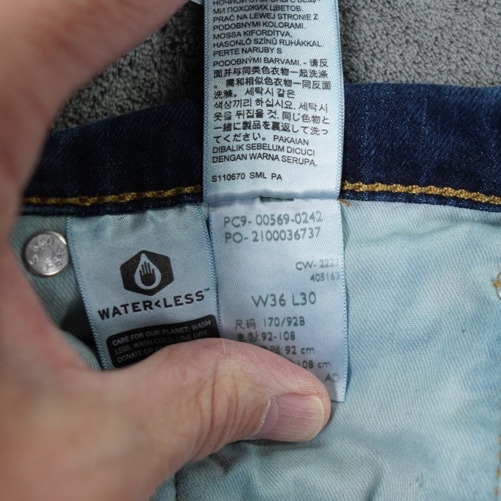 Levi 569 Jeans Mens 36x30 Blue Loose Straight (36x28.5) Denim Great Fade Logo - Picture 5 of 11